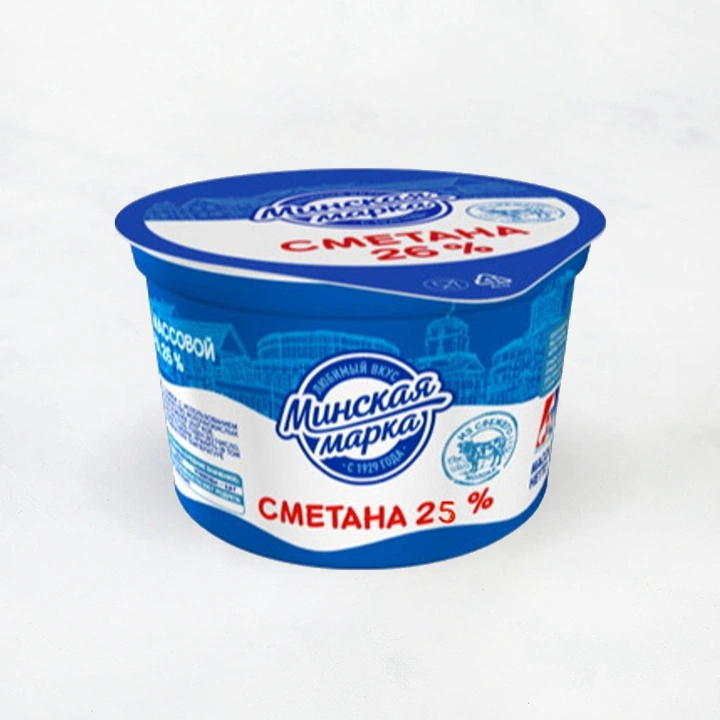Сметана "Минская марка" 180г 25% стакан Минский1