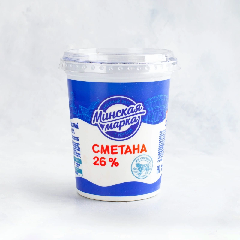 Сметана "Минская марка" 380г 25% стакан Минский1