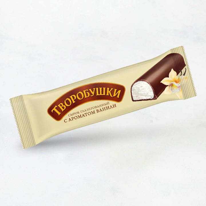 Сырок ТВОРОБУШКИ аром ванили в темной глазури 20% 40г Савушкин