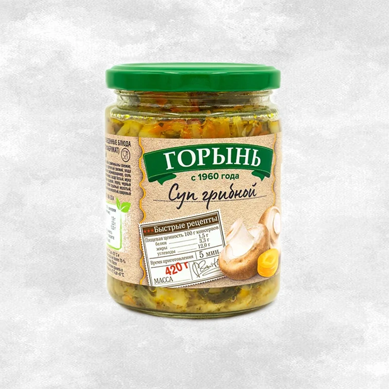 Суп грибной полуфабрикат 420мл/420г РБ Горынь/Рольник