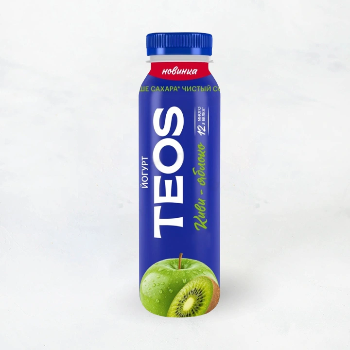 Йогурт питьевой "Греческий TEOS" 1,8% 260г Киви - яблоко ПЭТ Савушкин продукт