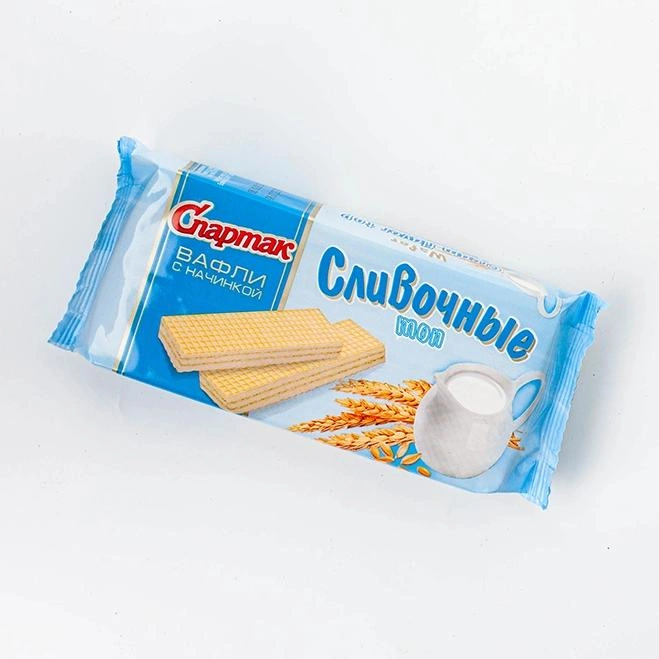 Вафли Сливочные 72 г 1/54 флоу-пак Спартак
