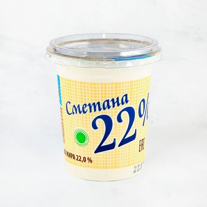 Сметана 22% 350г п/стакан Молочный мир