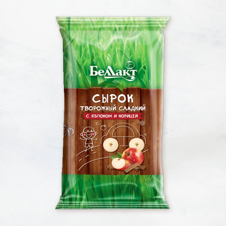 Сырок творожный с яблоком и корицей 7% 100г двойная уп/пленка Беллакт