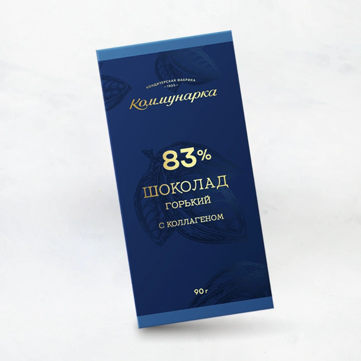 Шоколад горький 83% 90г с коллагеном 1/20 Коммунарка