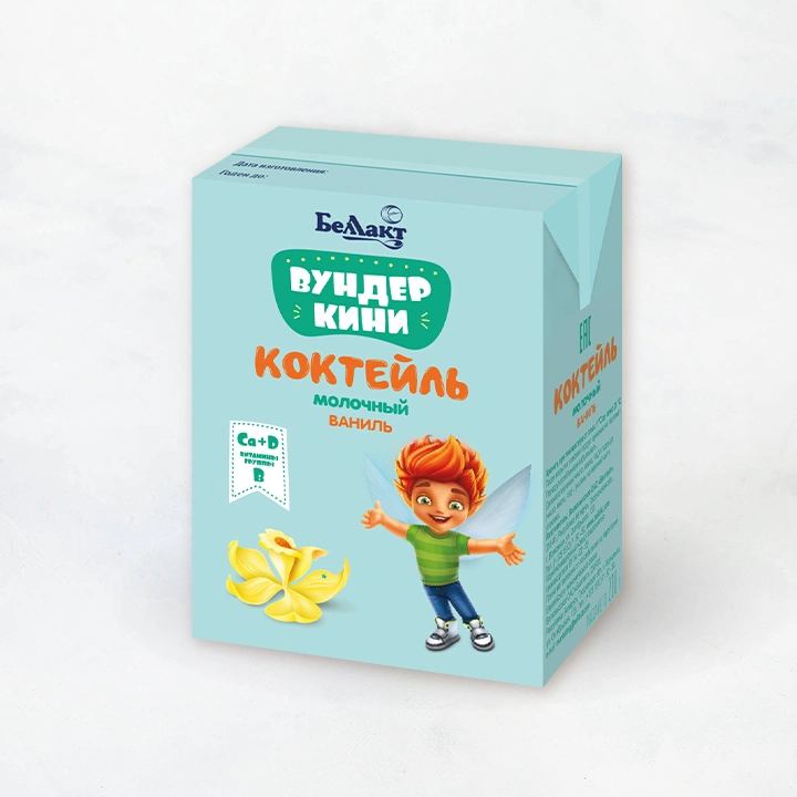 Коктейль молочный д/детей обогащ. кальц. и вит. В1,В6 ВКУС ВАНИЛИ ванили 2,5% 210г Беллакт