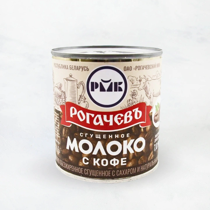 Молоко сгущенное с кофе с сах. 7% ж/б 380г Рогачев