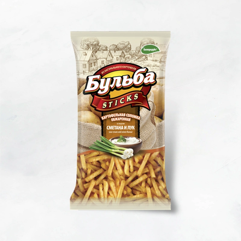 Чипсы "Бульба STICKS" 75г вкус СМЕТАНА и ЛУК 1/20, из натурального картофеля