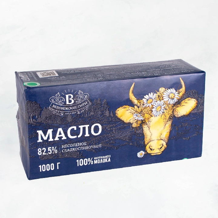 Масло сливочное 82,5% 1000г Беловежские сыры