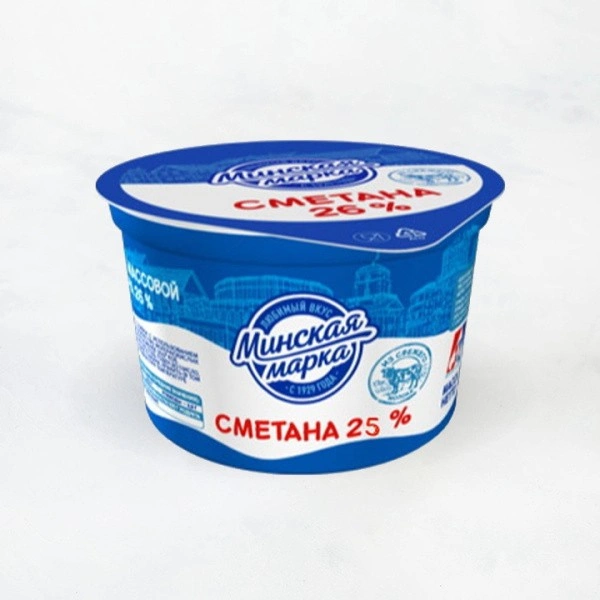 Сметана "Минская марка" 180г 25% стакан Минский1