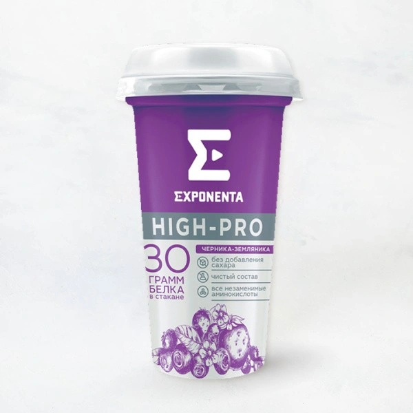 Напиток кисломол. обезжир EXPONENTA HIGH-PRO черника-земляника 250г