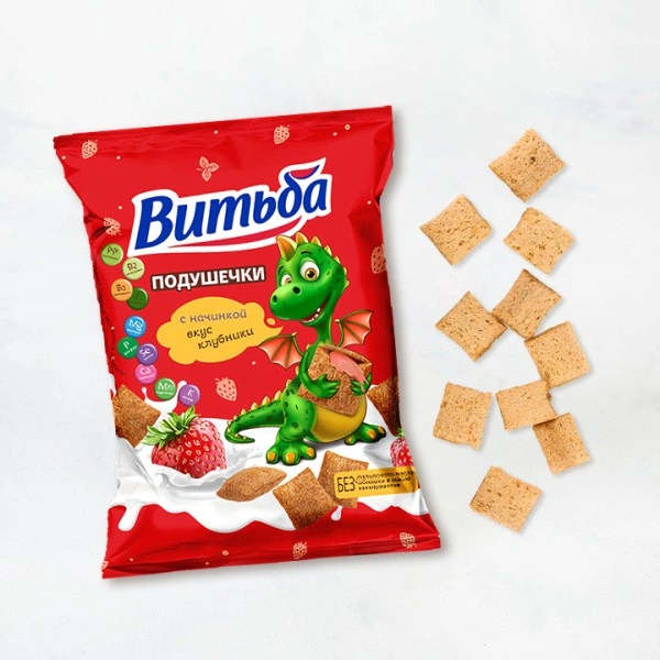 Подушечки с начинкой вкус клубники 150г Витьба