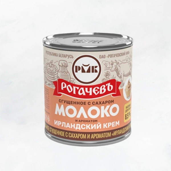 Молоко цельное сгущенное вкус "Ирландский крем" 8,5% ж/б 380г Рогачев