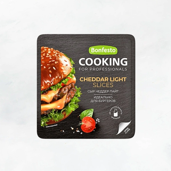 Сыр слайсы Чеддер Лайт Бургер Cheese 40% 120г Туровский МК