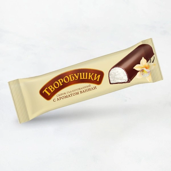 Сырок ТВОРОБУШКИ аром ванили в темной глазури 20% 40г Савушкин