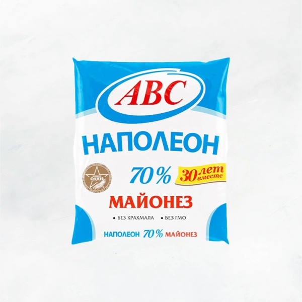 Майонез Наполеон 70% 360г мягкая упак/25 шт АВС