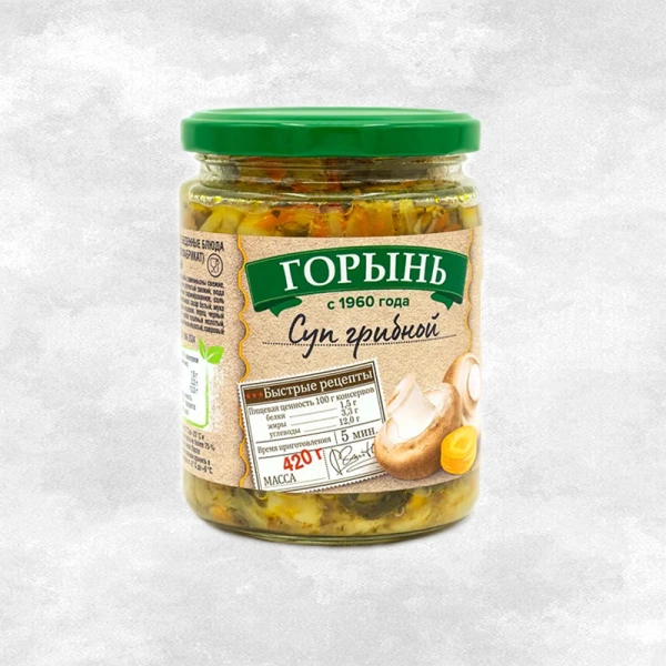 Суп грибной полуфабрикат 420мл/420г РБ Горынь/Рольник