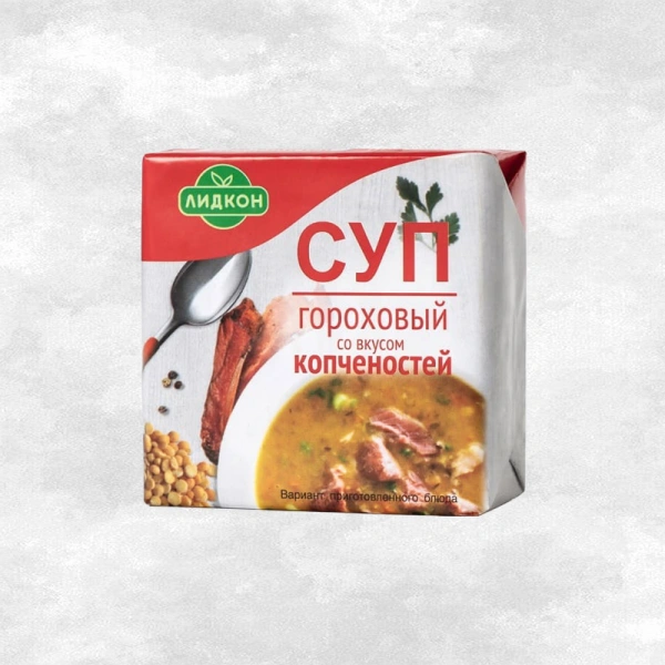 Суп Гороховый со вкусом копченостей 200г Лидкон