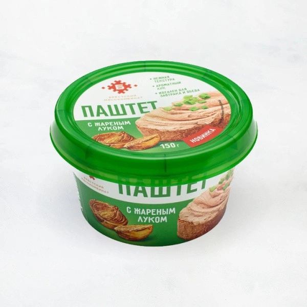 ПАШТЕТ "С жареным луком" из мяса и суб. прод. цыплят 150г Брестский МК