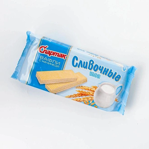 Вафли Сливочные 72 г 1/54 флоу-пак Спартак