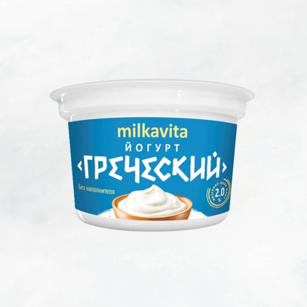 Йогурт Греческий 2% 200г стак Милкавита