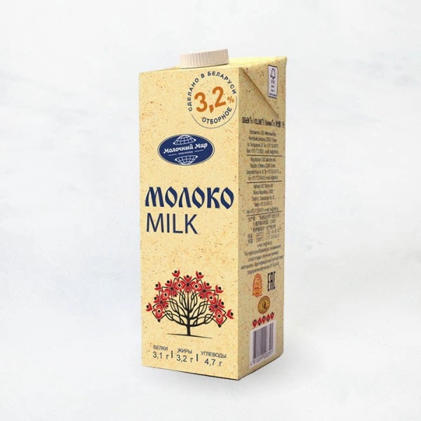 Молоко стерилизованное 3,2% 1л TetraBrik Молочный мир