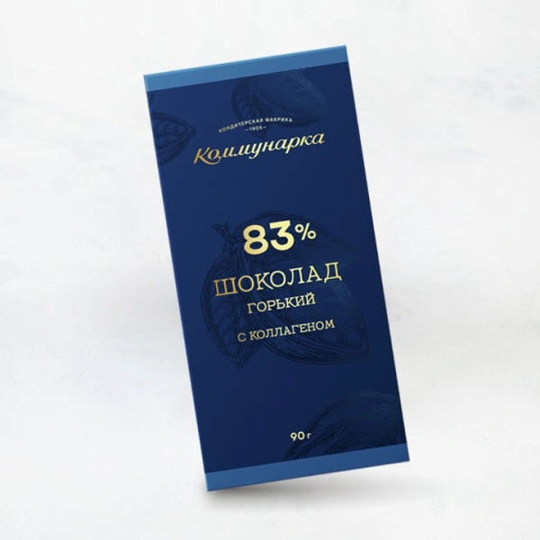 Шоколад горький 83% 90г с коллагеном 1/20 Коммунарка