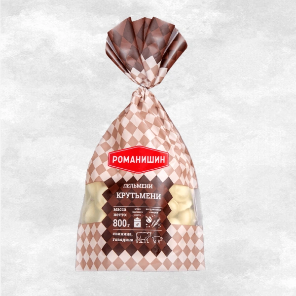 Пельмени КРУТЬМЕНИ (св. гов.) 800г замор. Романишин