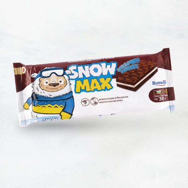 Бисквитное пирожное "Snow Max" с какао декарированное 30г Витьба