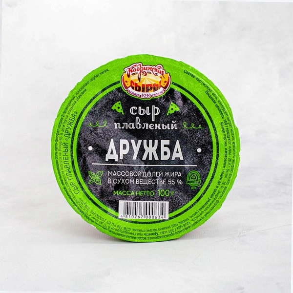 Сыр плавленый ДРУЖБА стакан 55% 100г Кобрин
