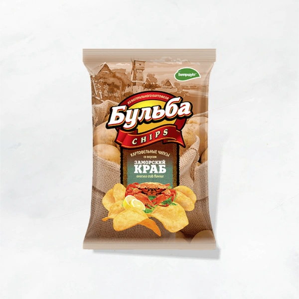 Чипсы "Бульба CHIPS" 75г вкус КРАБ (1/25) из натурального картофеля