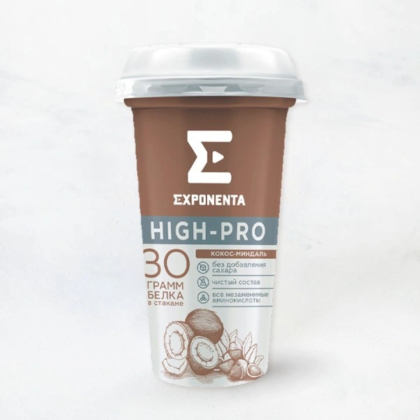 Напиток кисломол. обезжир EXPONENTA HIGH-PRO кокос-миндаль 250г