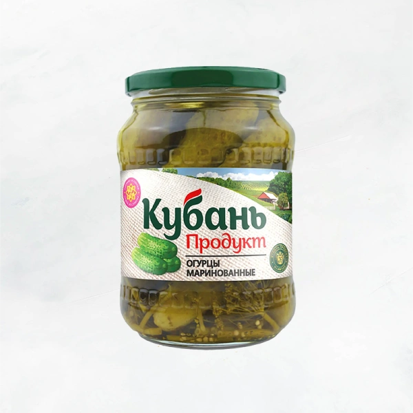 Огурцы маринованные 680г/720мл Кубанский КК