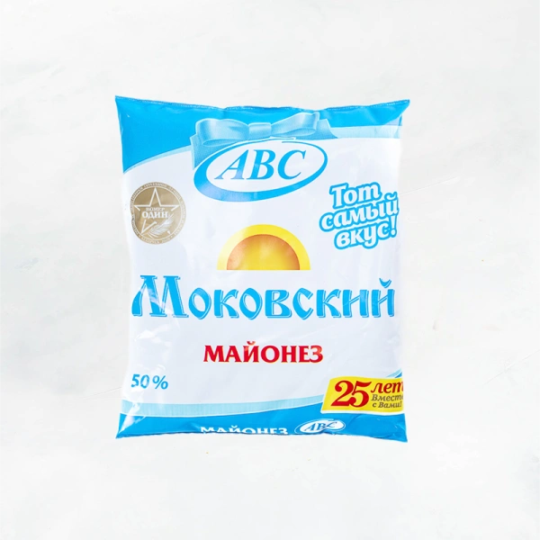 Майонез Моковский 50% 360 г мягкая упак./25 шт АВС