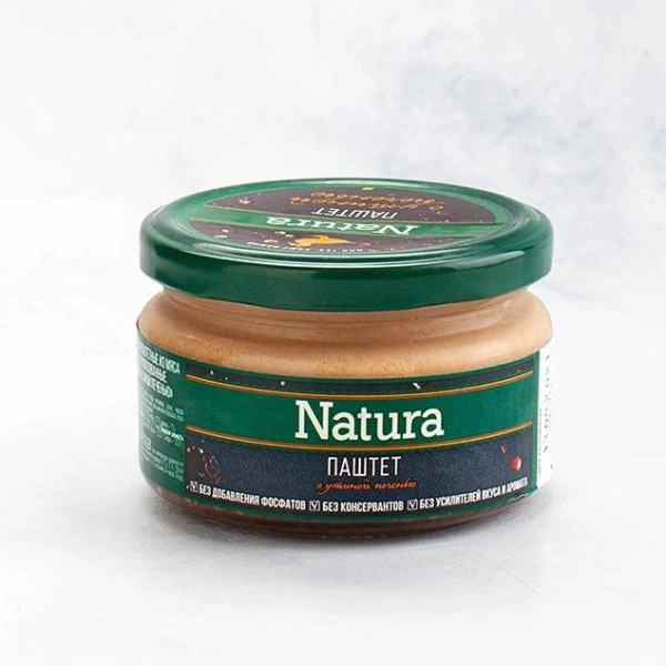 Паштет "NATURA с утиной печенью" из мяса птицы 200г Инко-Фуд