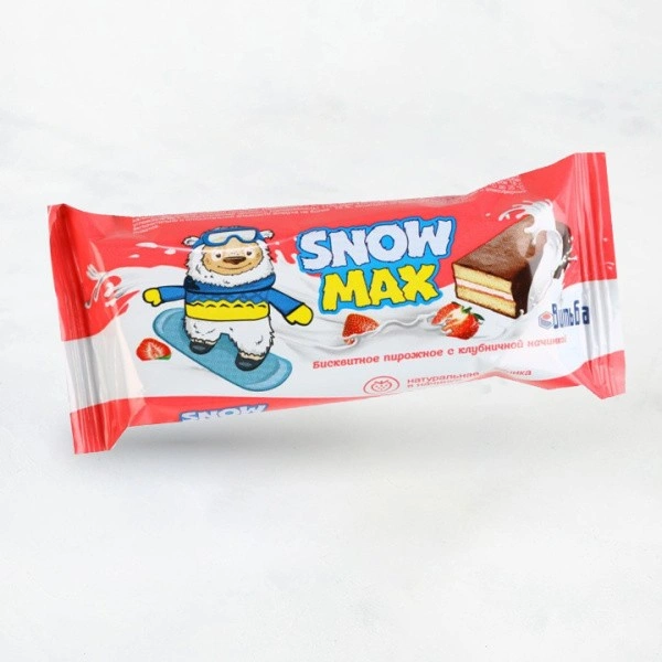 Бисквитное пирожное "Snow Max" клубничной начинкой 40г Витьба