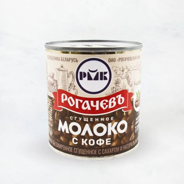 Молоко сгущенное с кофе с сах. 7% ж/б 380г Рогачев