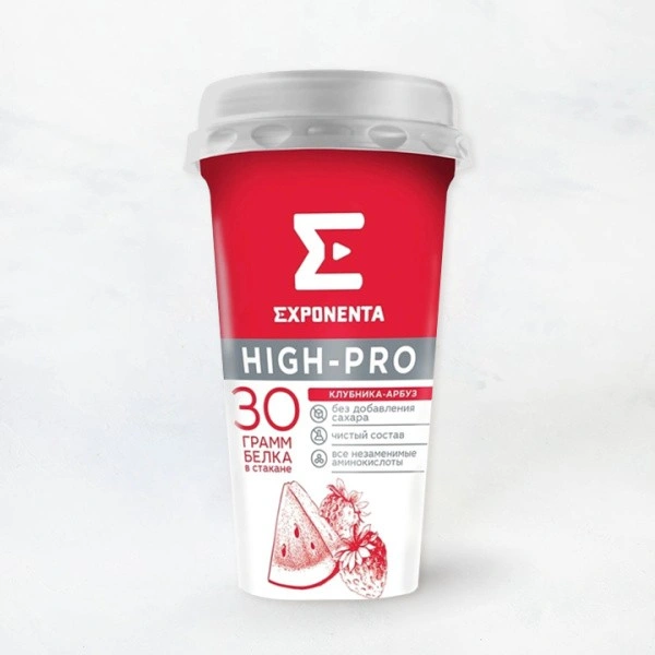Напиток кисломол. обезжир EXPONENTA HIGH-PRO клубника-арбуз 250г