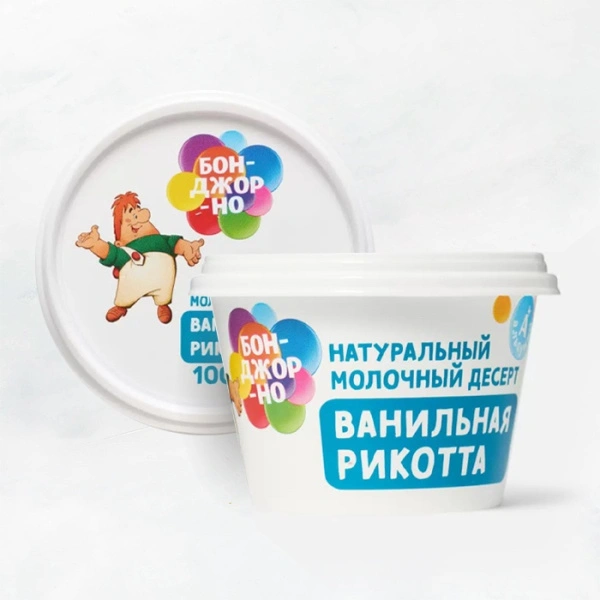 Сыр Рикотта с ванилью 30% 100г стак ТМ Бонджорно