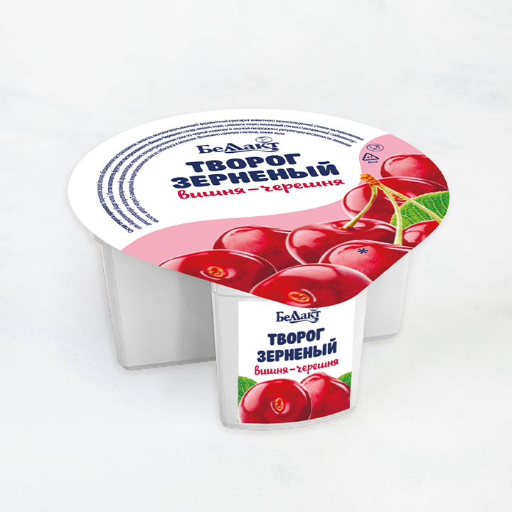 Творог зерненый 5% Вишня-Черешня 130г стакан Беллакт