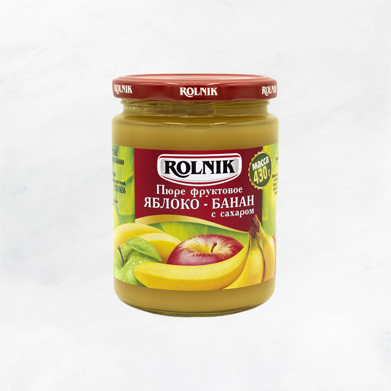 Пюре фруктовое яблоко-банан 420мл/430г РБ Рольник