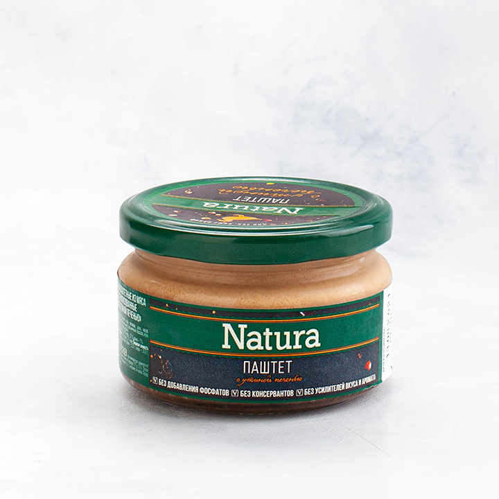 Паштет "NATURA с утиной печенью" из мяса птицы 200г Инко-Фуд