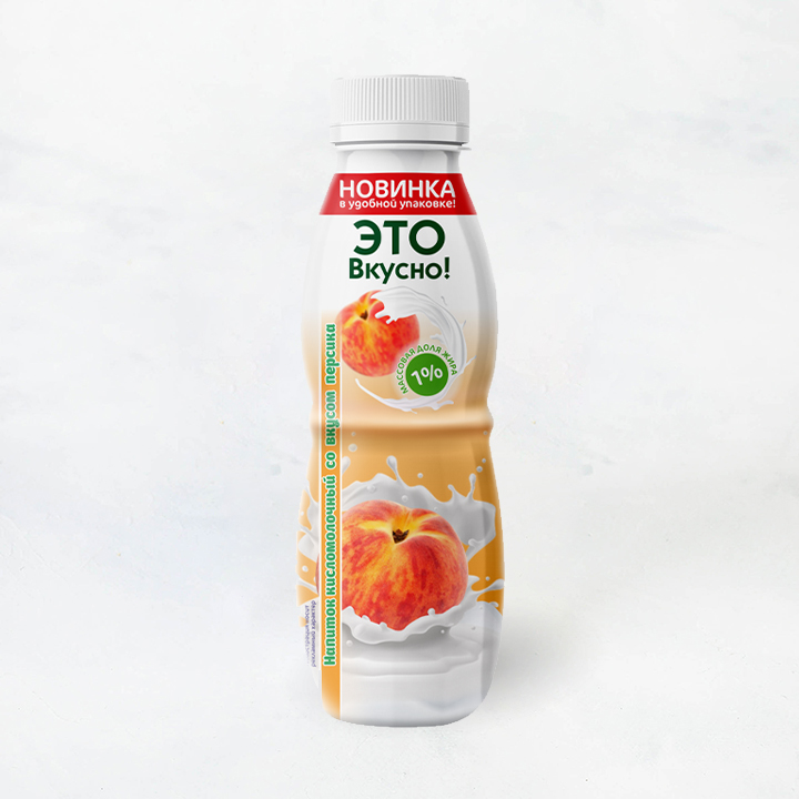 Напиток кисломолочный 1% 430г со вкусом персика ПЭТ Бабушкина Крынка