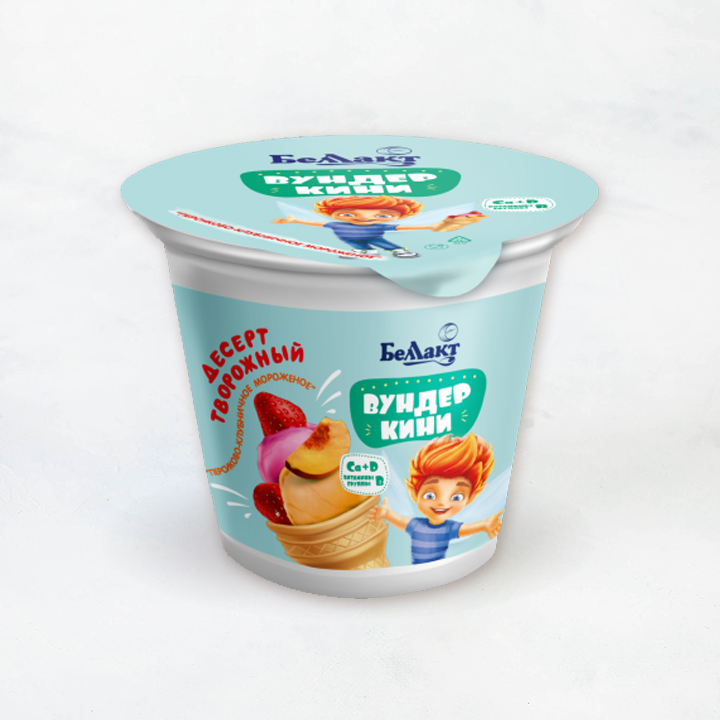 Десерт твор. вкус Персиково-клубничное мороженое д/д дошк.возр 4,5% 120г Беллакт