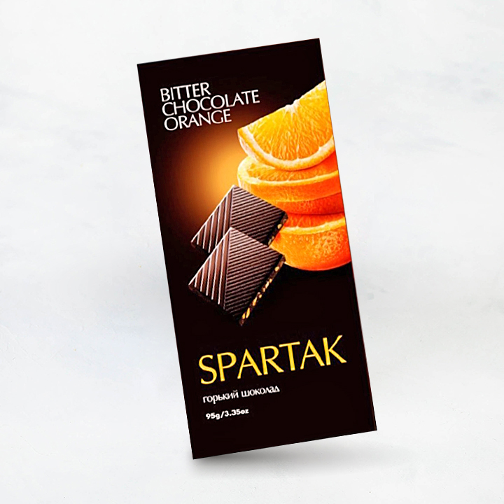 Шоколад Спартак горький с апельсином пенал 95г 1/20 Спартак