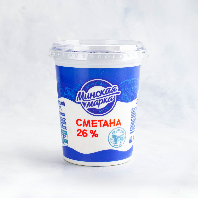 Сметана "Минская марка" 380г 25% стакан Минский1