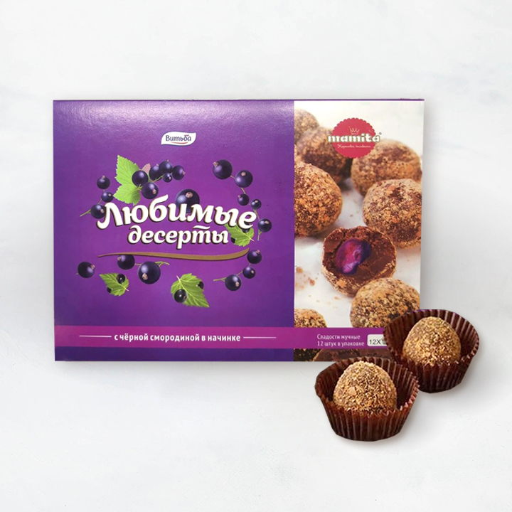 Сладости мучные Бисквитный десерт Mamita с черной смородиной в начинке 200г Витьба