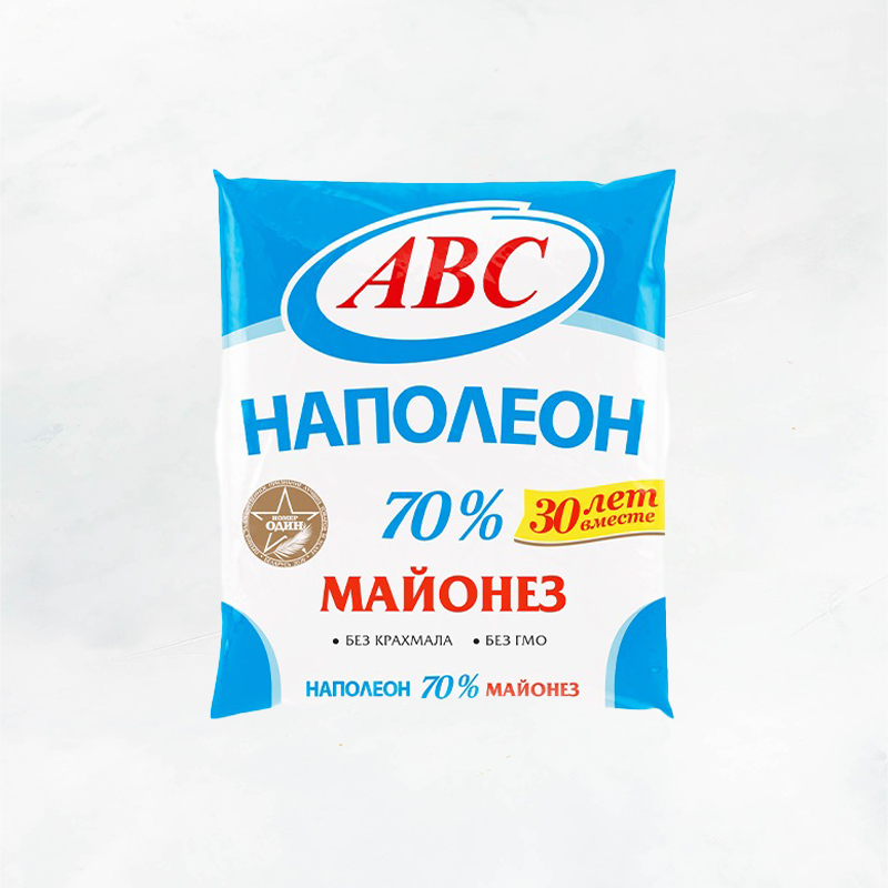 Майонез Наполеон 70% 360г мягкая упак/25 шт АВС