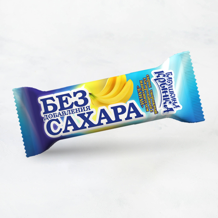 Сырок творожный без сахара с нап "Банан"18% 45г Бабушкина Крынка