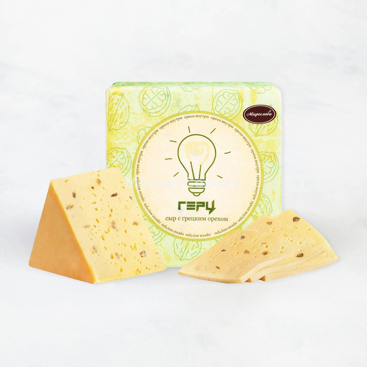 Сыр Герц с грецким орехом 50% кубик Брянский СЗ РФ